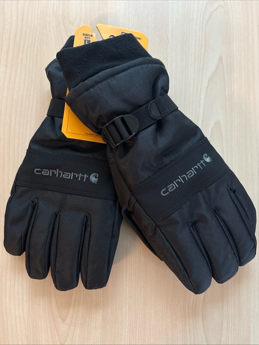Carhartt Men's Black Waterproof Insulated Knit Cuff Winter Gloves Large NWT